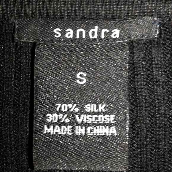 Sandra Silk Blend V-Neck Pullover Sweater Blue & Black: Size: Small - Picture 3 of 6